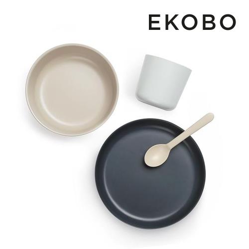 EKOBO  竹纖維兒童餐具四件組(兒童學習碗、兒童學習盤、水杯、湯匙)