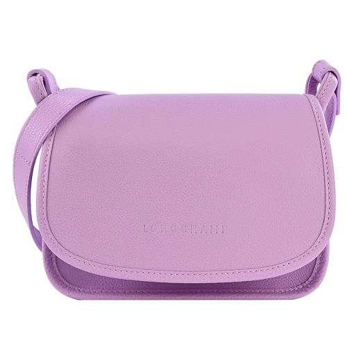 LONGCHAMP LE FOULONNÉ系列牛皮翻蓋斜背包(小/丁香紫)