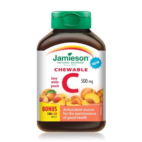 [Jamieson健美生] 維生素C咀嚼錠-白桃風味 (1入120錠)