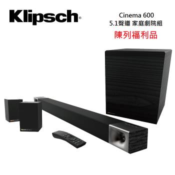 (陳列福利品)Klipsch 古力奇 Cinema 600 SoundBar + Surround 3 5.1聲道劇院組 公司貨