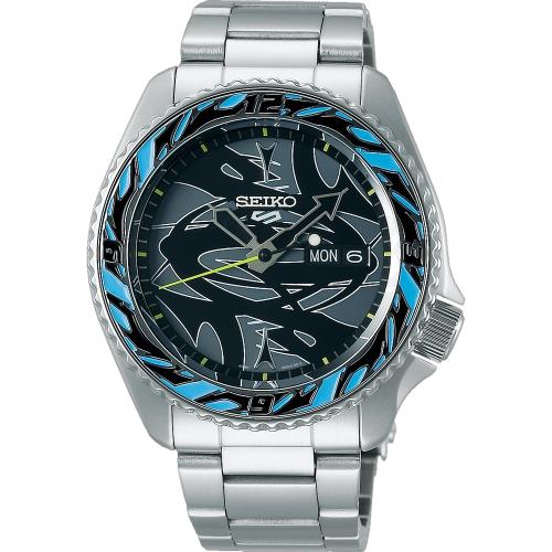 SEIKO精工5Sports x GUCCIMAZE 藝術家聯名機械錶 SRPG65K1/4R36-09Y0D限量