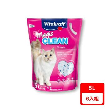 德國Vitakraft VITA Magic clean神奇抗菌水晶貓砂-原味 5L(2.2kg) 6入組