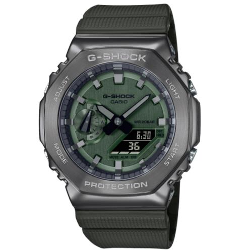 CASIO G-SHOCK 經典八角形雙顯時尚腕錶 GM-2100B-3A