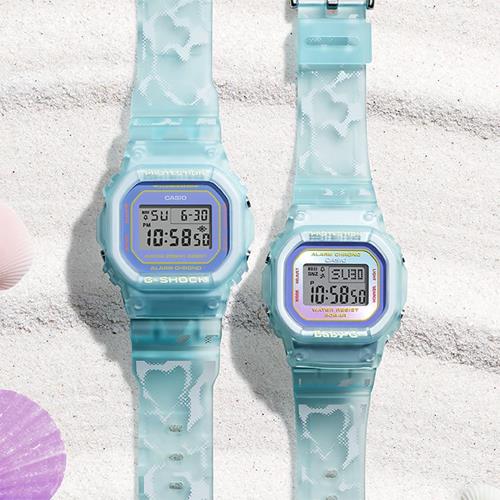 CASIO 卡西歐 G-SHOCK BABY-G 海藍限量版 情侶手錶 對錶(SLV-21B-2)