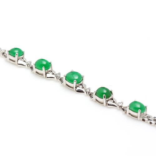 【雅紅珠寶】濃郁蔥蘢天然老坑種綠翡翠手鏈