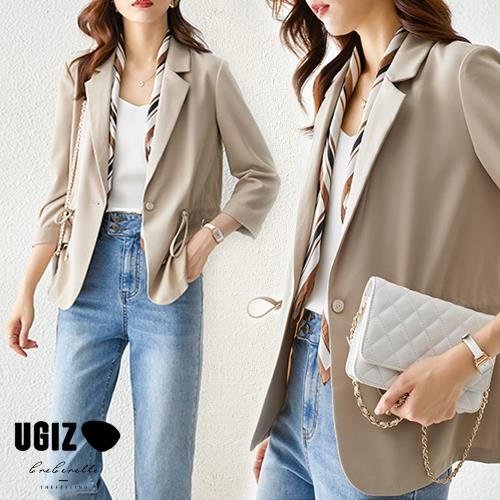 【UGIZ】修身顯瘦簡約純色百搭造型西裝外套 (M-XL)