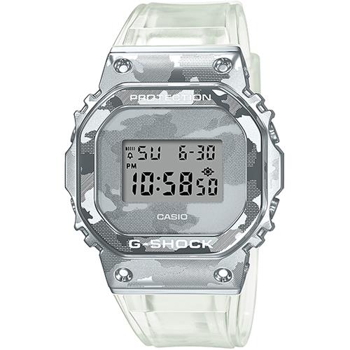 CASIO  G-SHOCK 極地迷彩金屬方形計時錶/GM-5600SCM-1