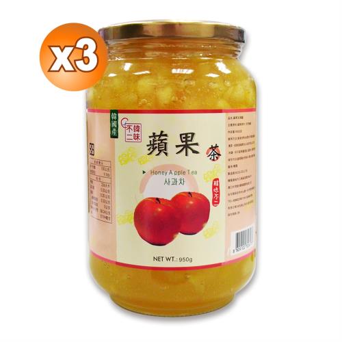 【韓味不二】3罐組-生蘋果茶950g-韓國進口