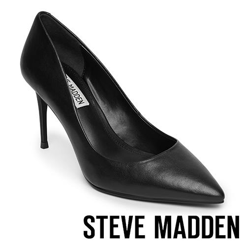 STEVE MADDEN-LILLIE 極美型素面尖頭高跟鞋-黑色