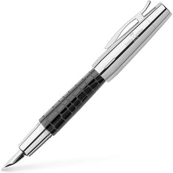 Faber-Castell E-MOTION 天然樹脂雕紋 鱷魚紋黑色鋼筆