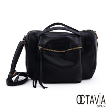 OCTAVIA 8 真皮-究贖全羊皮輕量手提肩斜三用波士頓醫生包-究竟黑