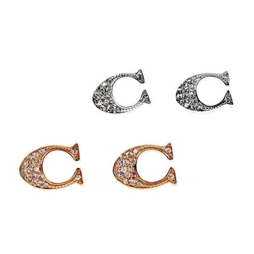 COACH 鋯石C LOGO耳環(任選) F29824