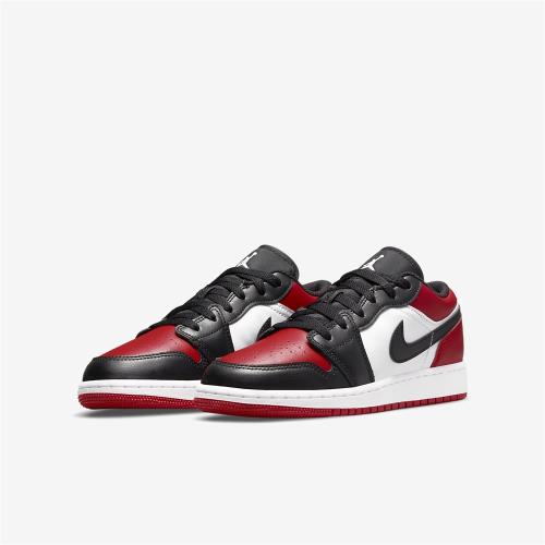 Nike 休閒鞋 Air Jordan 1 Low GS 女鞋 經典款 AJ1 大童 黑紅腳趾 皮革 穿搭 黑紅 553560-612