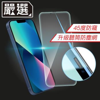 嚴選iPhone 13 mini 升級防窺防塵網9H鋼化全屏玻璃貼