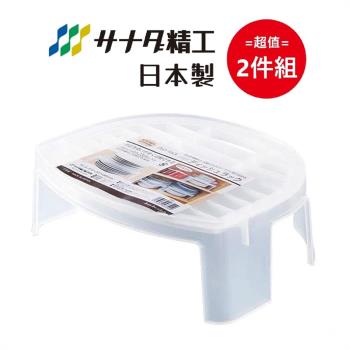 日本製 Sanada Dish Rack 可疊式餐盤收納架 超值2件組