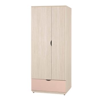 Boden-斯緹2.5尺粉色二門單抽衣櫃(單吊桿)