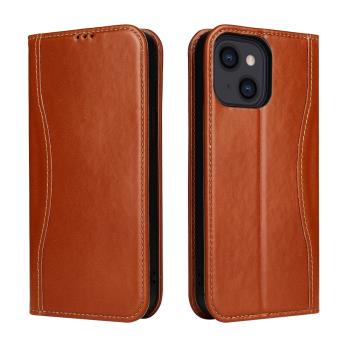 Fierre Shann 新西槍系列 iPhone 13 (6.1吋) 錢包式 磁吸側掀 手工真皮皮套 立架 插卡 手機皮套保護殼