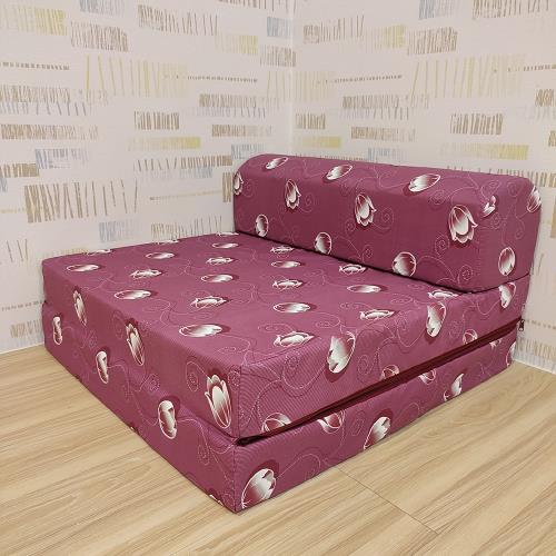 SUMMER台灣製造 10CM厚日式可愛小紅沙發床 折疊床墊 躺椅 沙發 懶骨頭
