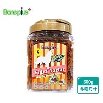 Bone Plus 起司螺旋六星潔牙棒小桶裝600G(狗零食、狗潔牙、耐咬、寵物潔牙)