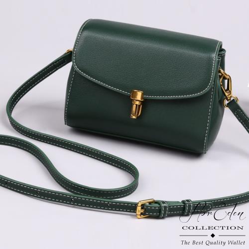 DF Flor Eden -森林系真皮鎖扣單肩斜背掀蓋小方包-共2色