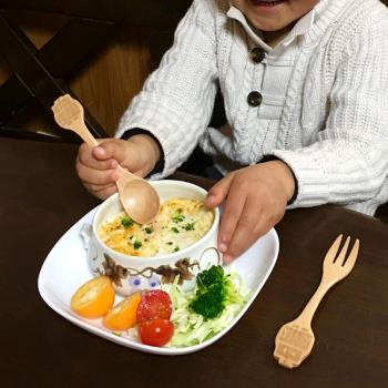 SPICE 日本雜貨 PETTIT MAMAN 兒童天然木頭叉子&湯匙套組 7種造型