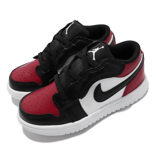 Nike 休閒鞋 Jordan 1 Low ALT TD 童鞋 經典 喬丹一代 魔鬼氈 舒適穿搭 小童 黑白紅 CI3436-612
