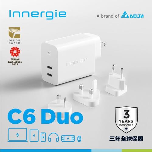 Innergie  C6 Duo (Intl) 63瓦 雙孔 USB-C 萬用充電器 (國際版) ADP-63AW WTB