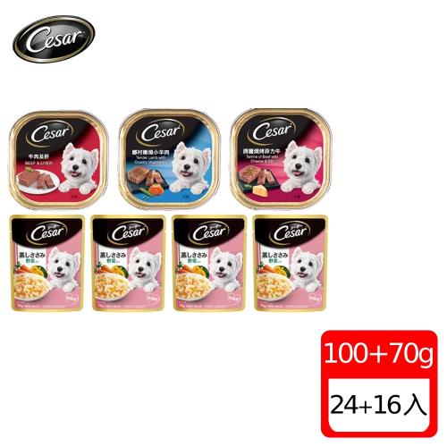 Cesar 西莎 鮮食罐頭量販包40件組(餐盒24入+蒸鮮包16入)