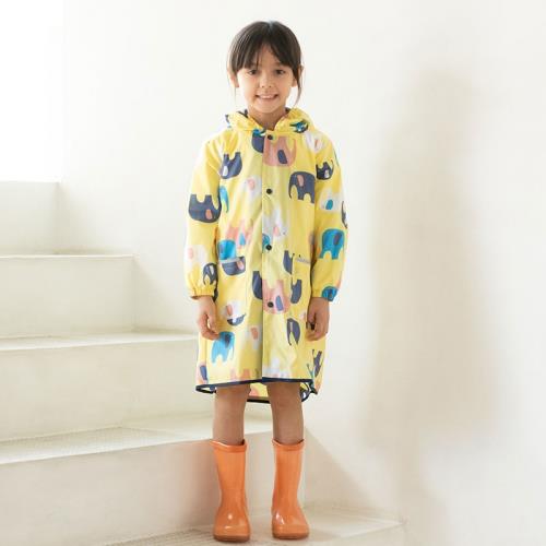 日本Wpc. 頑皮象M 空氣感兒童雨衣/防水外套 附收納袋(95-120cm)