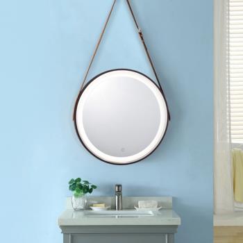 H&R安室家 里昂皮帶 智能LED發光觸控燈鏡/掛鏡/浴鏡/化妝鏡/鏡子ZA0200