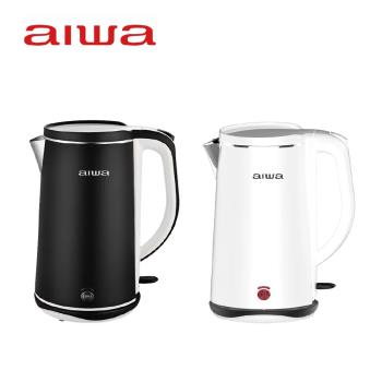 [ AIWA | 日本愛華 ] 1.8L 雙層防燙電茶壺 (白/黑)