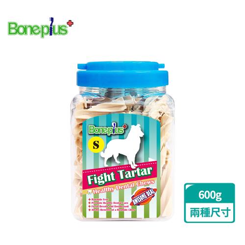 Bone Plus 牛奶螺旋四星潔牙棒小桶裝600G(狗零食、狗潔牙、耐咬、狗狗鈣質、寵物潔牙、寵物零食)