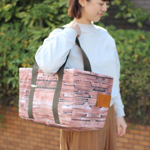 SPICE 日本雜貨 立體保冷購物袋 野餐袋 復古木紋 束口袋 保冷袋 購物袋