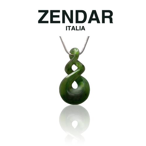 ZENDAR 年度設計師款碧玉發財32mm雙8項鍊(Z6013)