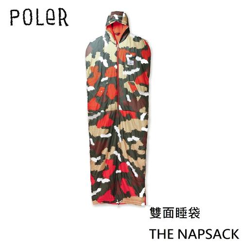 【POLER STUFF】美國風格印花人型雙面睡袋(毛邊楓葉迷彩)