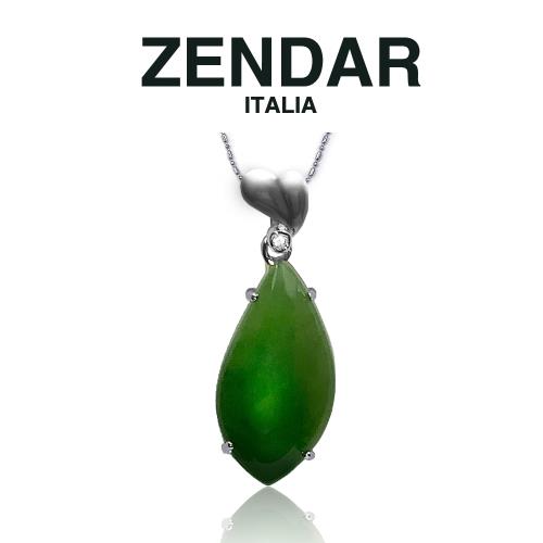 ZENDAR 年度設計款梨形碧玉Shiny Heart 項鍊 12x23mm (Z6020)