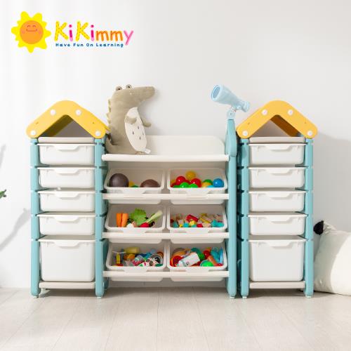 Kikimmy 玩具屋造型5層抽屜式2入＋6格斜取式儲物架/收納櫃(兩色可選)