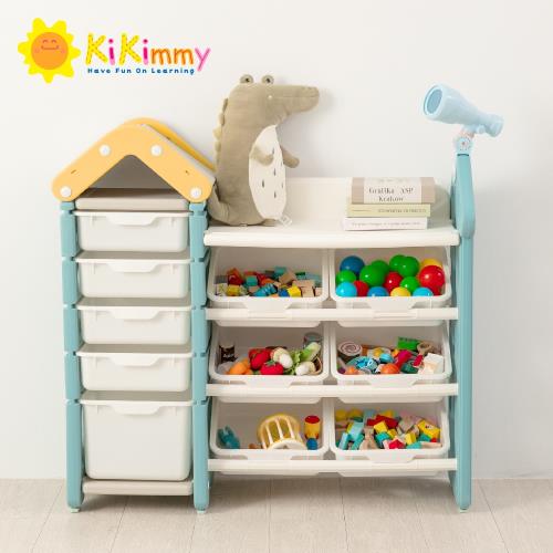 【Kikimmy】玩具屋造型5層抽屜式＋6格斜取式儲物架(2色可選)