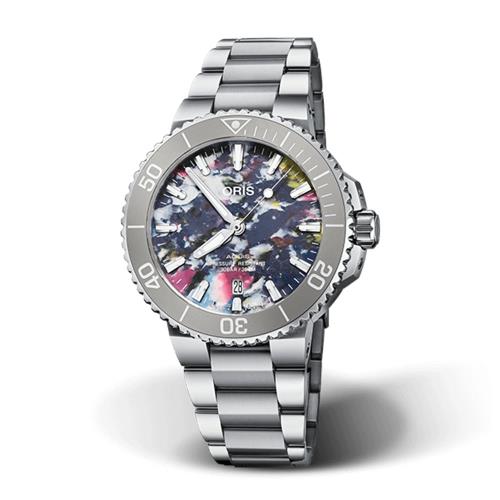 ORIS豪利時 AQUIS x Upcycle 限量潛水機械腕錶/41.5mm /0173377664150-Set