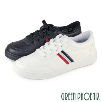 GREEN PHOENIX 男 休閒鞋 素面 撞色 線條 綁帶P-18781