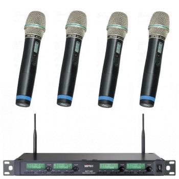 MIPRO嘉強 ACT-343 MIPRO嘉強 ACT-343 UHF類比1U四頻道接收機,搭配ACT-32H管身手提式麥克風,適閤家庭K歌及家用音響。紅外線無線傳輸,電容式雙指向設計,提供清晰音質與穩定接收。黑色外型輕巧,臺灣製造,1年保固,NCC認證碼CCAB11LP120ET8。六種組合任意選購,專業級無線麥克風系統,提升KTV娛樂體驗。