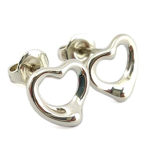 TIFFANY 925純銀-Open Heart 愛心墜飾針式耳環