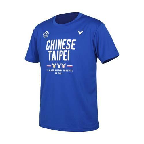 VICTOR 東京奧運中華隊官方紀念男短袖T恤-台灣製 吸濕排汗 涼感 勝利