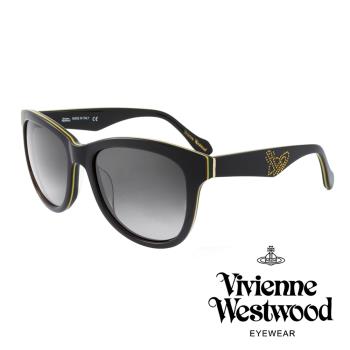 【Vivienne Westwood】英國精品時尚典雅系列造型太陽眼鏡(VW76901-黯黑)