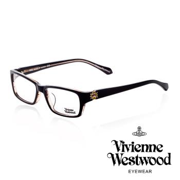 【Vivienne Westwood】十字土星環個性款光學眼鏡(黑/黃 VW261 04)