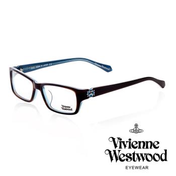 【Vivienne Westwood】十字土星環個性款光學眼鏡(咖啡/藍 VW261_02)