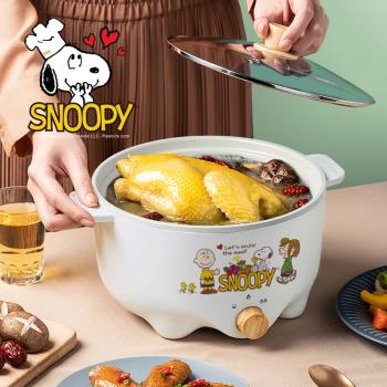 【SNOOPY 史努比】吃貨系列-S22不沾電湯鍋3L(電火鍋/料理鍋/快煮鍋/蒸煮鍋/電煮鍋/調理鍋/萬用鍋/美食鍋/烹飪鍋)