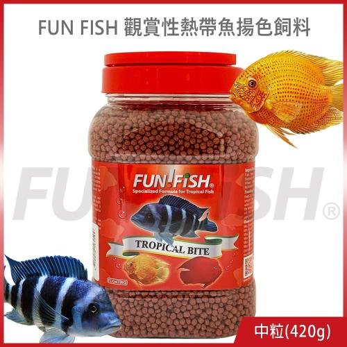 FUN FISH 養魚趣-觀賞性熱帶魚揚色飼料 中粒420g (適合金魚及一般熱帶魚類食用)