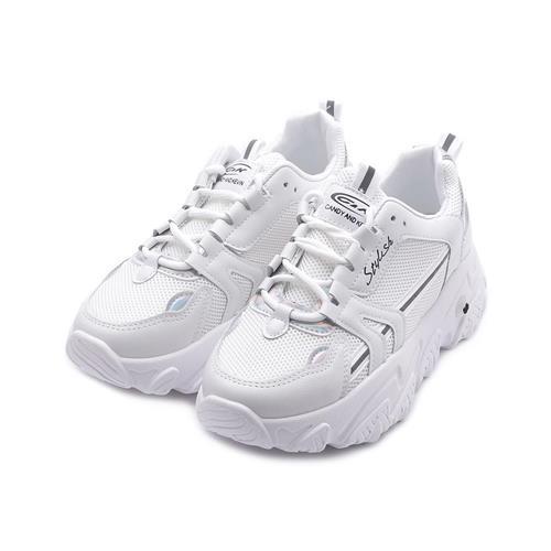 C&K 復古革面老爹鞋 白 女鞋 鞋全家福