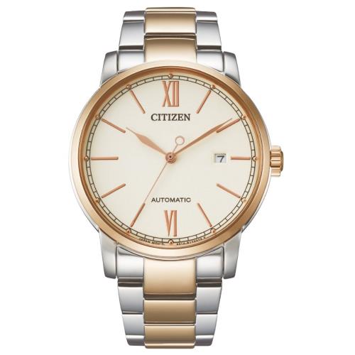 CITIZEN星辰 復古半金不鏽鋼機械腕錶 NJ0136-81A